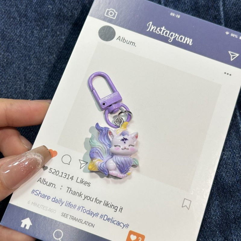 น่ารักสีสันเก้าหางสุนัขจิ้งจอกพวงกุญแจจี้กระเป๋าสาวการ์ตูนนักเรียนพวงกุญแจมูลค่าสูงจี้ ซอก - รูปที่ 5