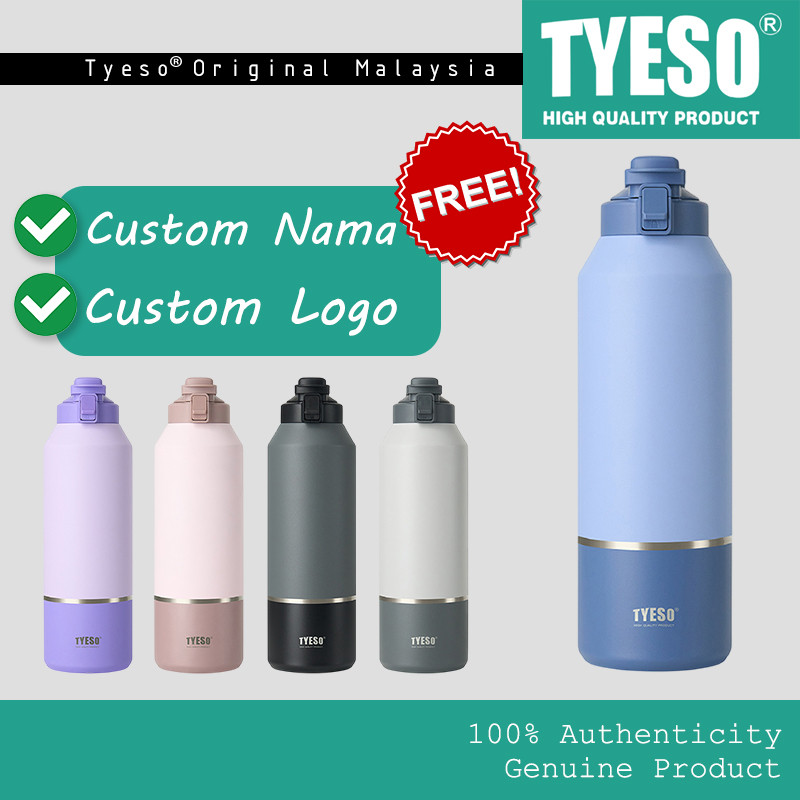 [PERCUMA Custom Nama] TYESO 1200ml/1500ml/2000ml ขวดขนาดใหญ่ Botol Air Ukir Nama Tahan Sejuk Panas H