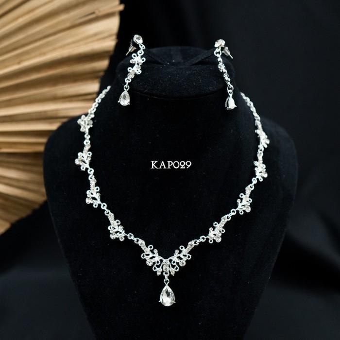 พรีเมี่ยมคริสตัลอุปกรณ์จัดงานแต่งงานสร้อยคอต่างหู ปิด029