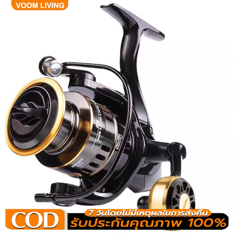 รอกตกปลา รอกตกปลาสปินนิ่ง รอกตกปลาหมาป่า ด้ามลูกบอลโลหะ เรียบ รอกตกปลาทะเล fishing reel