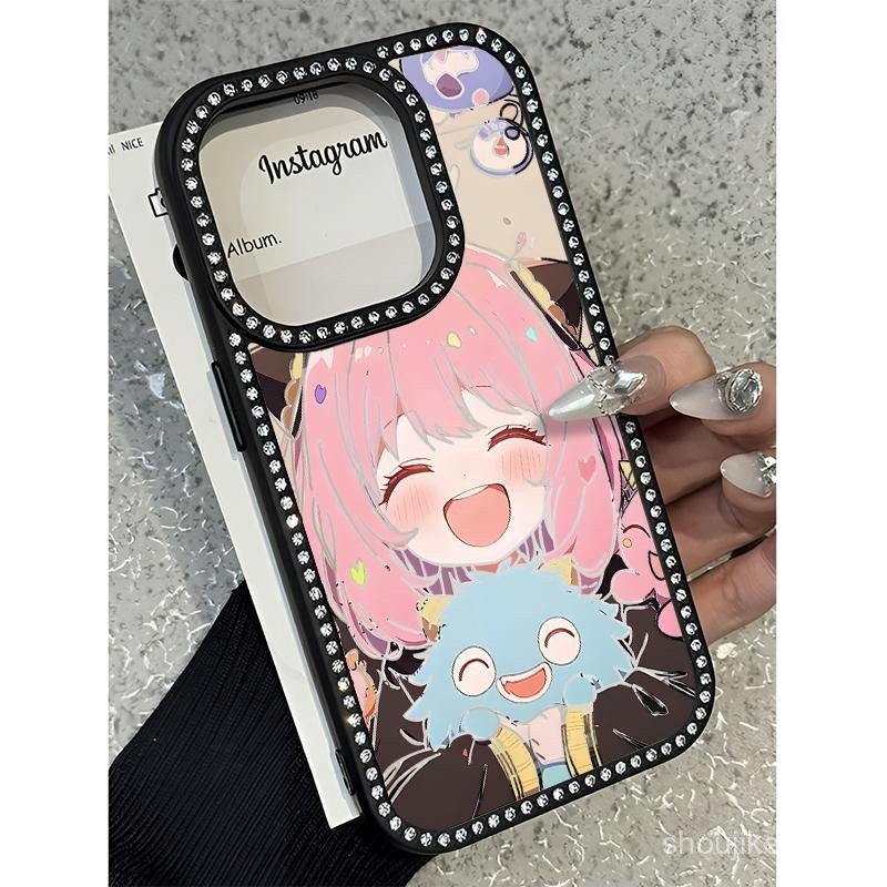 รูปแบบการ์ตูนสาวหัวเราะสําหรับ iPhone 12 16 13 11 15 14 14PRO 13PRO 13PROMAX 12PROMAX 15PLUS 13PLUS 