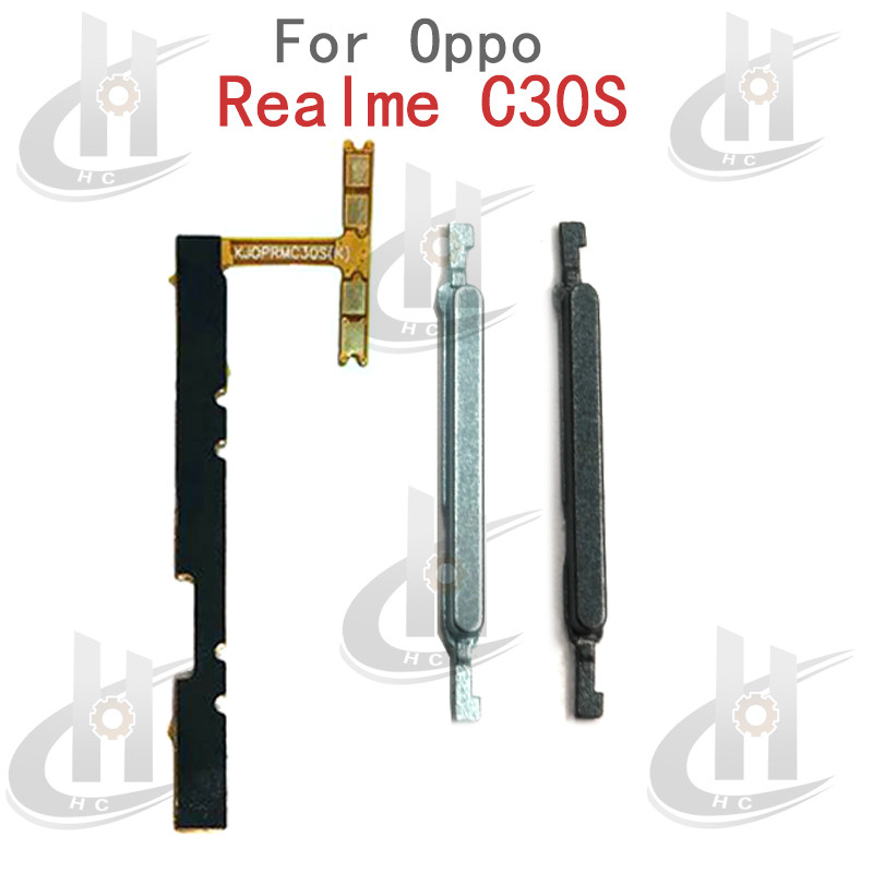 สําหรับ OPPO Realme C30S RMX3690 ปุ่มเปิดปิด Flex Cable Keys ปุ่มปิดระดับเสียงขึ้นและลงปุ่มด้านข้างอะไหล่ทดแทน