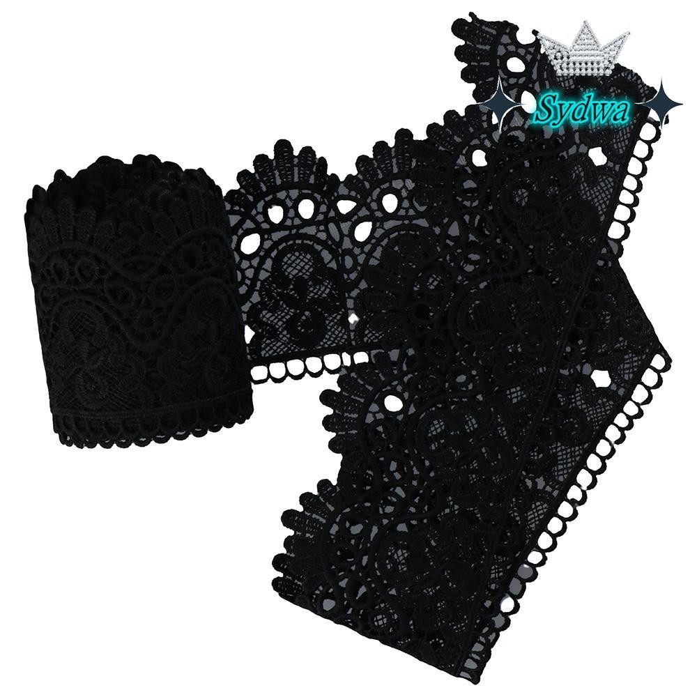 SYDWA ลูกไม้, สีดําโพลีเอสเตอร์ลูกไม้ Trim, 3Yards ชุดลูกไม้สีดํา Embellishment