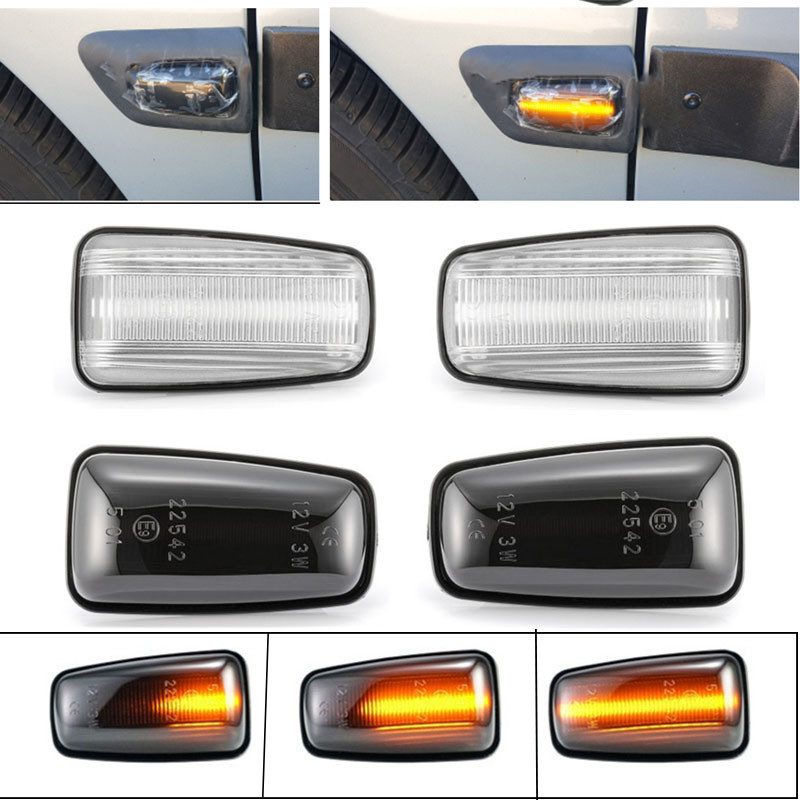 ไฟเลี้ยว Led ด้านข้างไฟเลี้ยวไฟสัญญาณแบบไดนามิก Repeater โคมไฟสําหรับ Peugeot 306 106 406 806 Expert