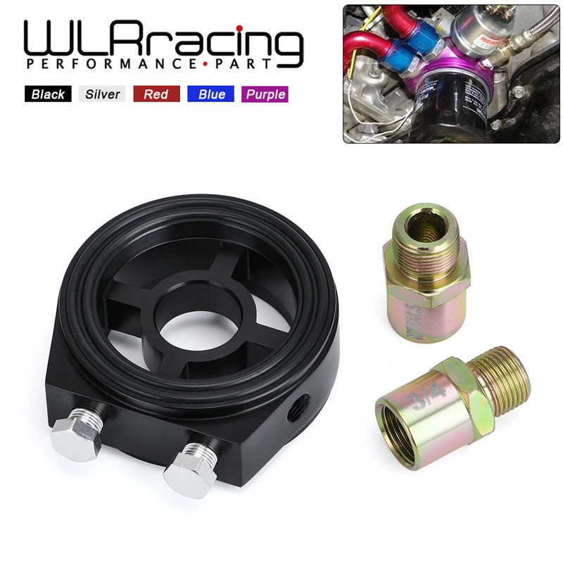 QQ-M20X1.5 3/4-16 1/8 NPT อลูมิเนียมแข่งเครื่องวัดความดันน้ำมันกรองน้ำมัน Cooler Sandwich ADAPTER WLR6722
