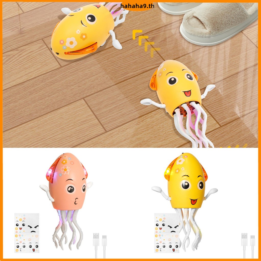 Magic Dancing Octopus Toy เซ็นเซอร์อุปสรรค DIY Assembly Octopus ของเล่นสําหรับทารกแมวสุนัข SHOPTKC53