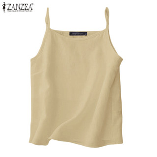 ZANZEA เสื้อกล้ามคอกลมแขนกุดสำหรับผู้หญิง