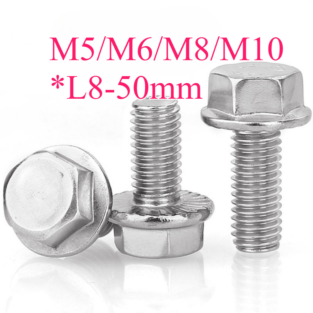 316 สกรูกันลื่นหน้าแปลนสแตนเลส M5/M6/M8/M10 * L8-50mm (SMT-XD-TH)