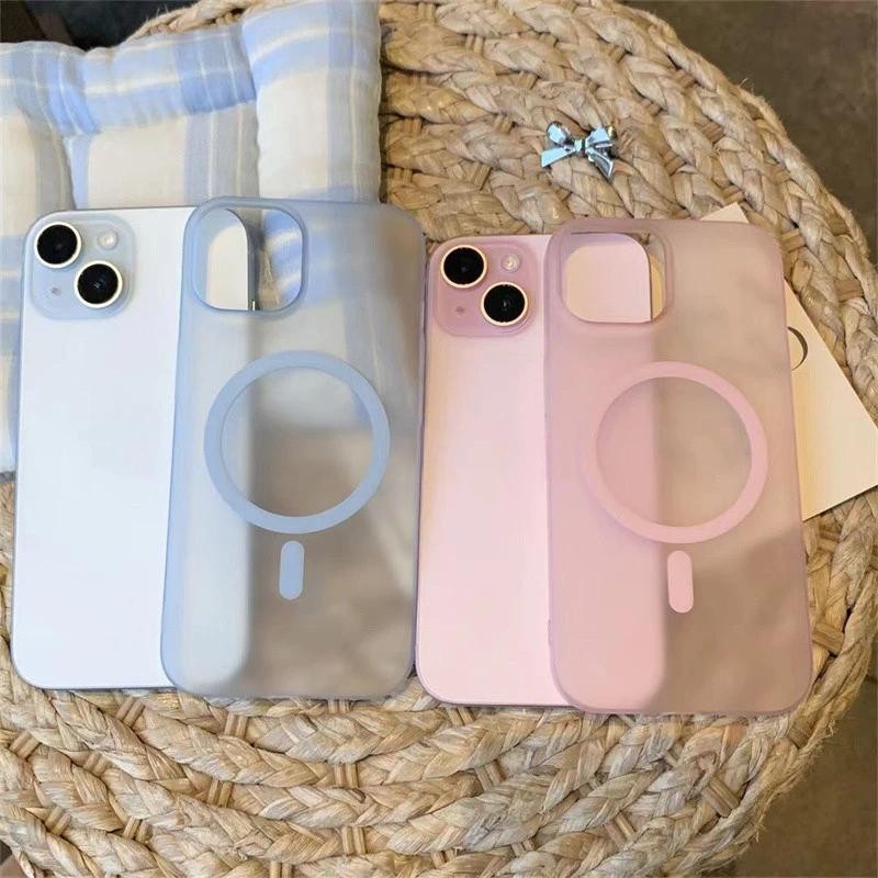 Case for iPhone 17 13 16 11 15 11 14 12 Pro Max เคสไอโฟน11 เคสโทรศัพท์แม่เหล็ก ฝาหลังแบบใส บางเฉียบ 