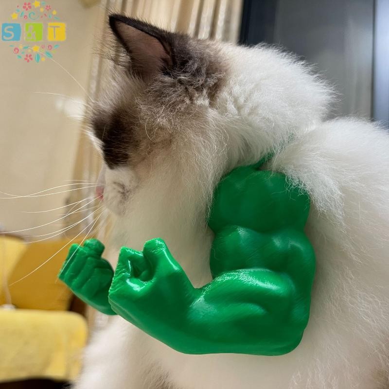 [S&T] 1 ชิ้นอุปกรณ์งานเลี้ยงวันเกิดฮาโลวีนแมวกล้ามเนื้อแขน 3D พิมพ์คอแขนกล้ามเนื้อสัตว์เลี้ยงคอสเพลย