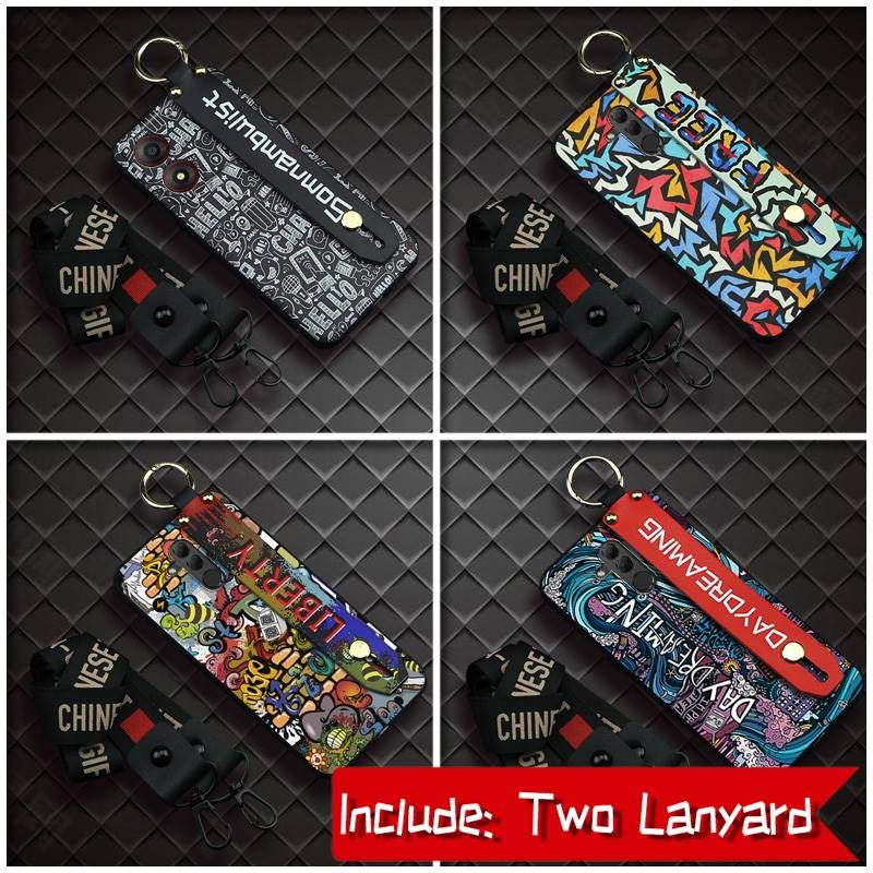สายรัดข้อมือแหวนเคสโทรศัพท์สําหรับ ZTE Blade A34 ป้องกันฝุ่น Lanyard Soft Case ออกแบบแฟชั่นกันกระแทก