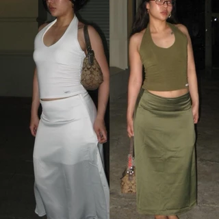 callingonme-tie up halter top เสื้อคล้องคอผ้านุ่มยืด ทรงสวย เข้ารูปทรง