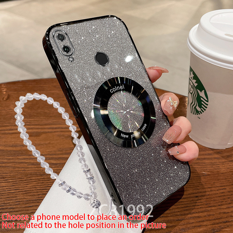 Ultra ThinCasing Huawei Y7 Y9 2019 y7 prime y7 pro 2019 เคสโทรศัพท์ แม่เหล็กดูดชาร์จใหม่แฟลชกระดาษโปร่งใสไฟฟ้า TPU soft case CYMWX04 - รูปที่ 2