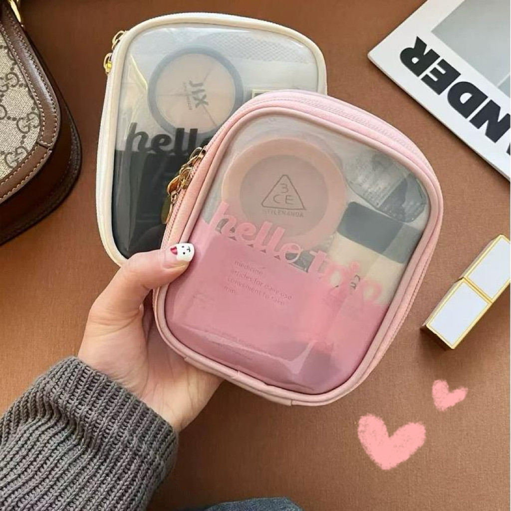 กระเป๋าใส cosmetic bag แบบพกพา ขนาดกระทัดรัด กันน้ำ สำหรับเดินทาง วัสดุPVC ทนทาน Onesuper