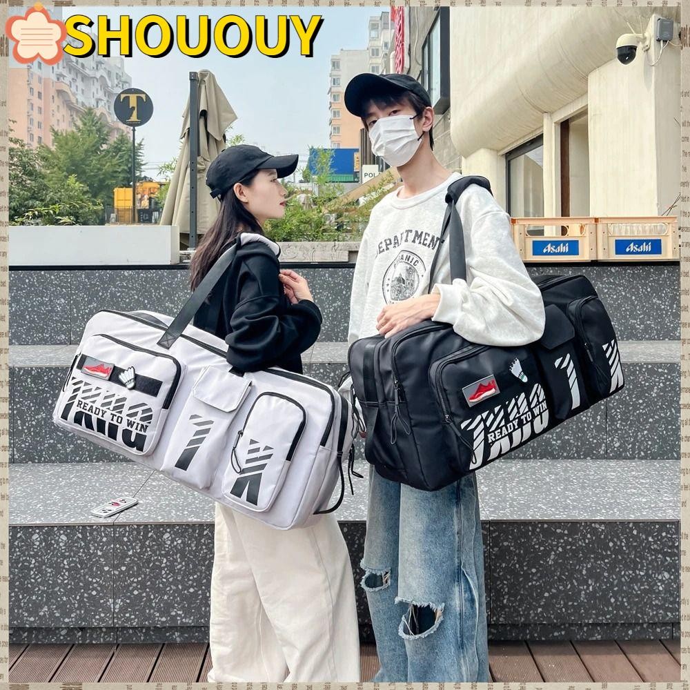 กระเป๋าเป้กันน้ำสำหรับกีฬา พร้อมช่องใส่รองเท้าและอุปกรณ์เทนนิส/แบดมินตัน ขนาดใหญ่ สบายในการสะพาย