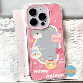 🔥Sole🔥เข้ากันได้สำหรับ เคสไอโฟน11 เคส iphone 16 Pro Max 7 8 Plus XR X XS MAX 12 13 14 15 16 เคสใส ช้างลูกแมวน่ารัก