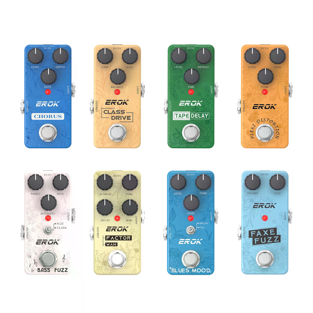 (TH 24H Shipping) EROK BS Series: หน่วงเวลาเทป, Wah, Chorus, Distortion & More – Class Drive/Bass Fuzz/Faxe Fuzz รวมอยู่ด้วย