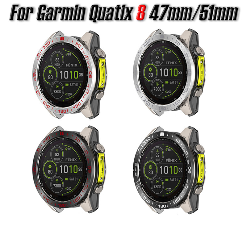 เคสสแตนเลสแบบนุ่มสําหรับ Garmin Quatix 8 47 มม.นาฬิกาป้องกันกันชนสําหรับ Garmin Quatix 8 51 มม.