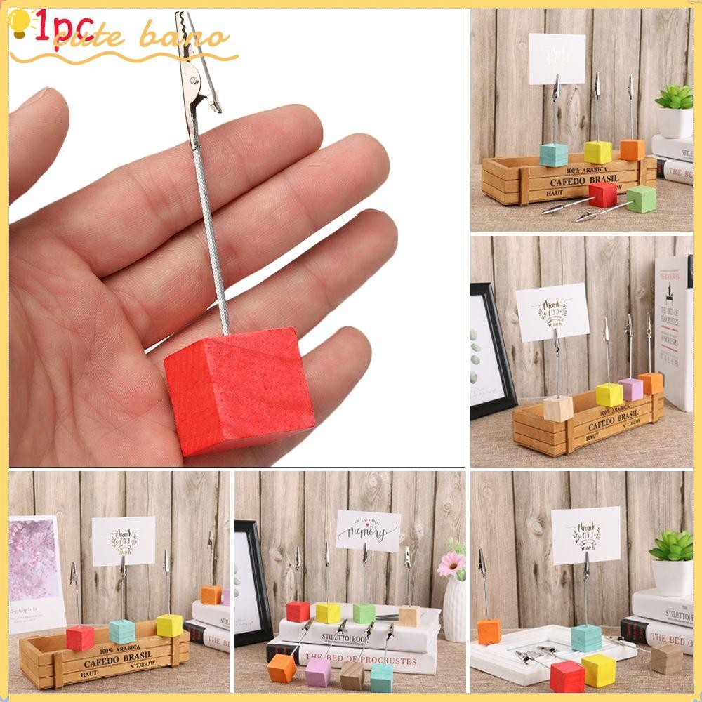 BANO 1PC Clamps Stand Paper Clamp DIY Desktop Decoration Fashion Square Shape Photos Clips