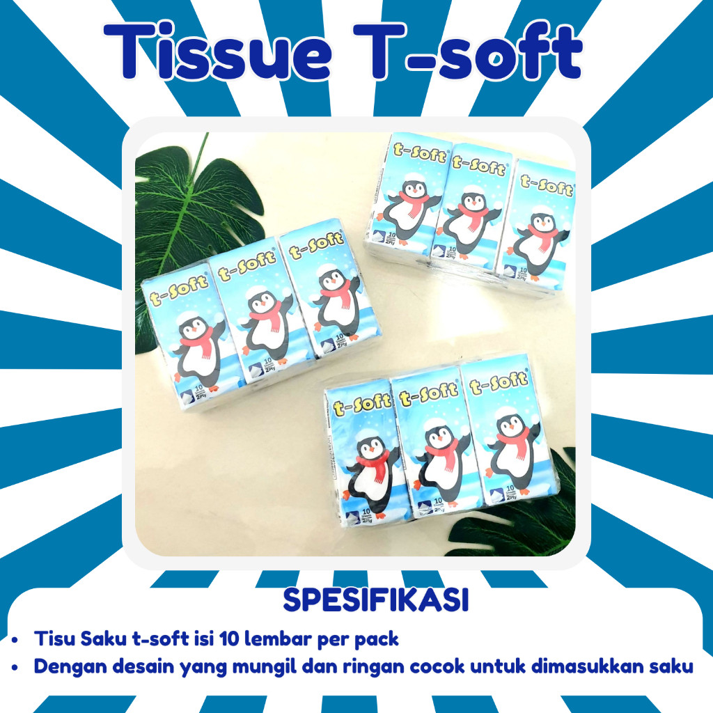 BPP GNR T-soft 10 แผ่น / ทิชชู่พกพา 2 ชั้น / Tsoft travel pack Tissue