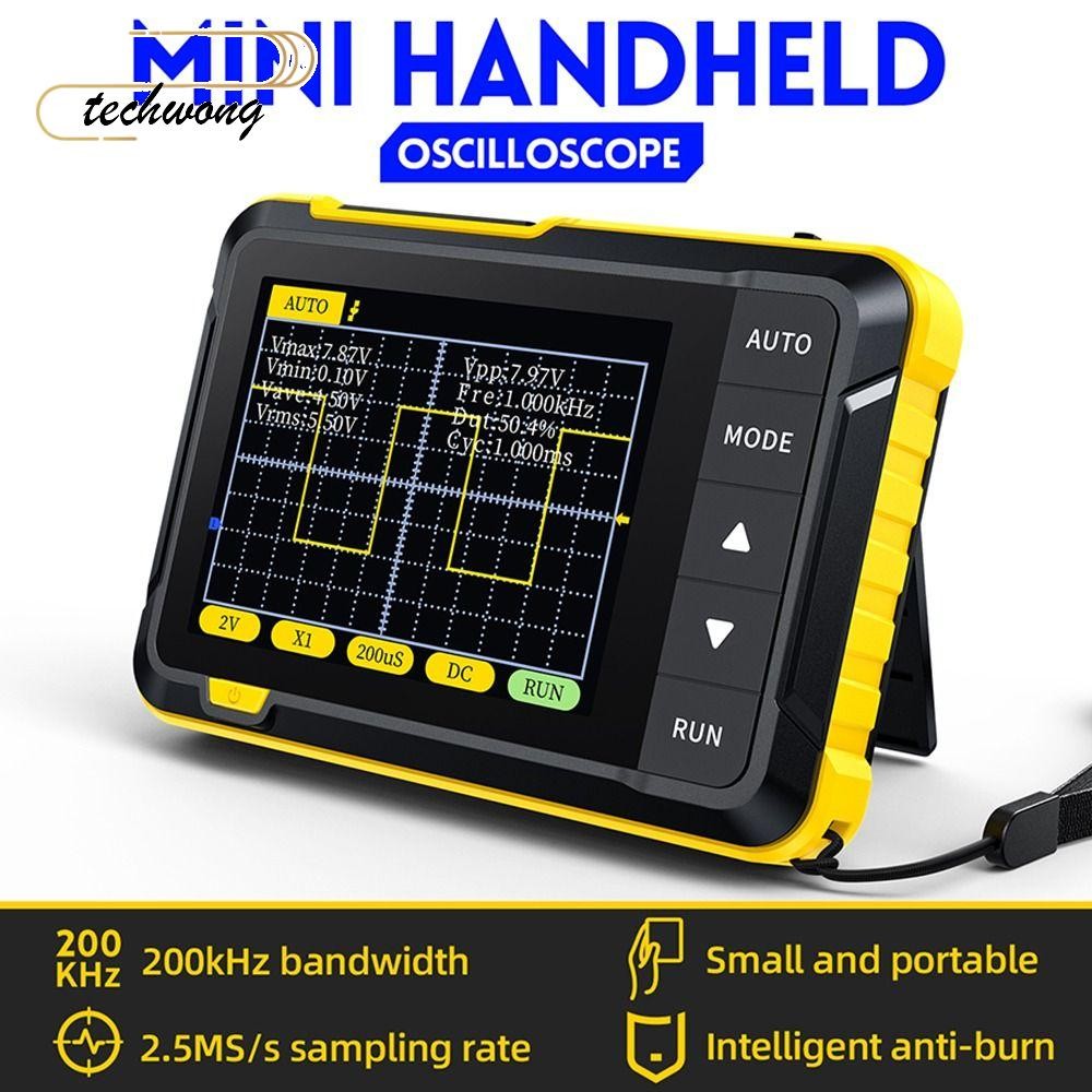 TECHWONG Digital Oscilloscope, 2.5MSa/s 200KHz Analog Bandwidth ยานยนต์ Oscilloscope, 800 VPP Type-C