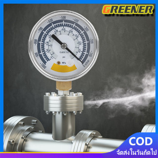 Greener ไมครอนเกจ เกจวัดแรงดัน Vacuum Gauge VALUE แบบเข็ม เกจวัดสูญญากาศ เกจลมดูด เกจปั๊มลมเครื่องรีดนม เกจแรงดันลบ63mm