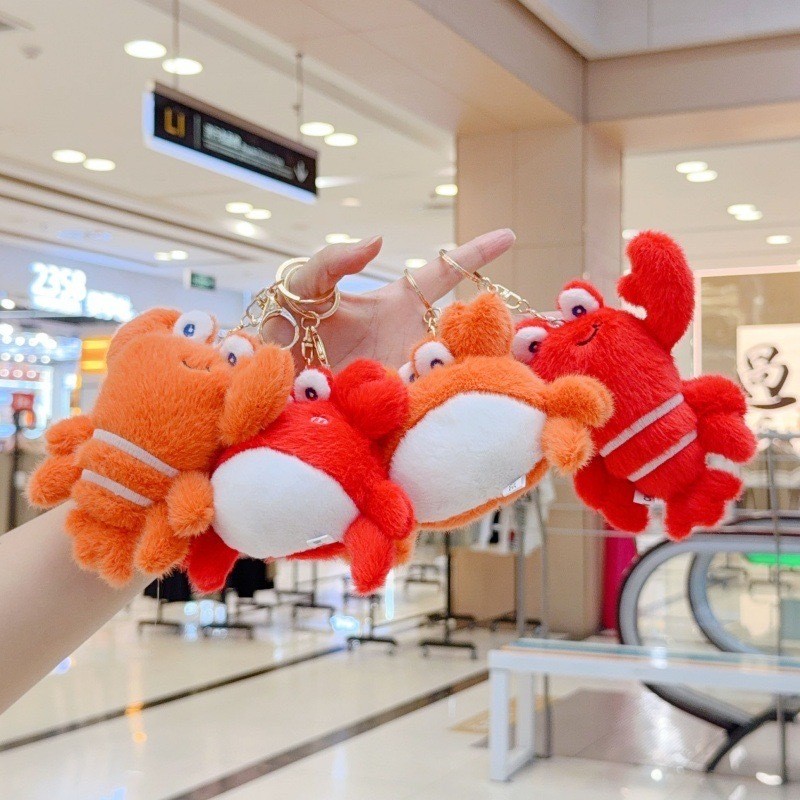 พวงกุญแจตุ๊กตาปู กุ้งมังกร แมงกะพรุน สัตว์ทะเลน่ารัก ของเล่นขนนุ่ม สำหรับตู้คีบตุ๊กตา ขายส่งได้ ราคา ถูกที่สุด ดีลบีเคเค แกลเลอรีภาพที่ 2