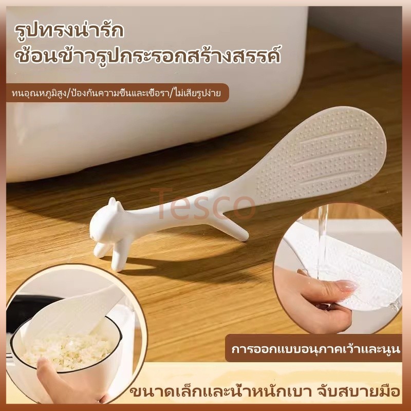 Tesco ที่ตักข้าวรูปกระรอกน่ารัก ตักข้าวได้ ช้อนหนาสำหรับตักข้าว ช้อนข้าวสำหรับหม้อหุงข้าวโดยเฉพาะ