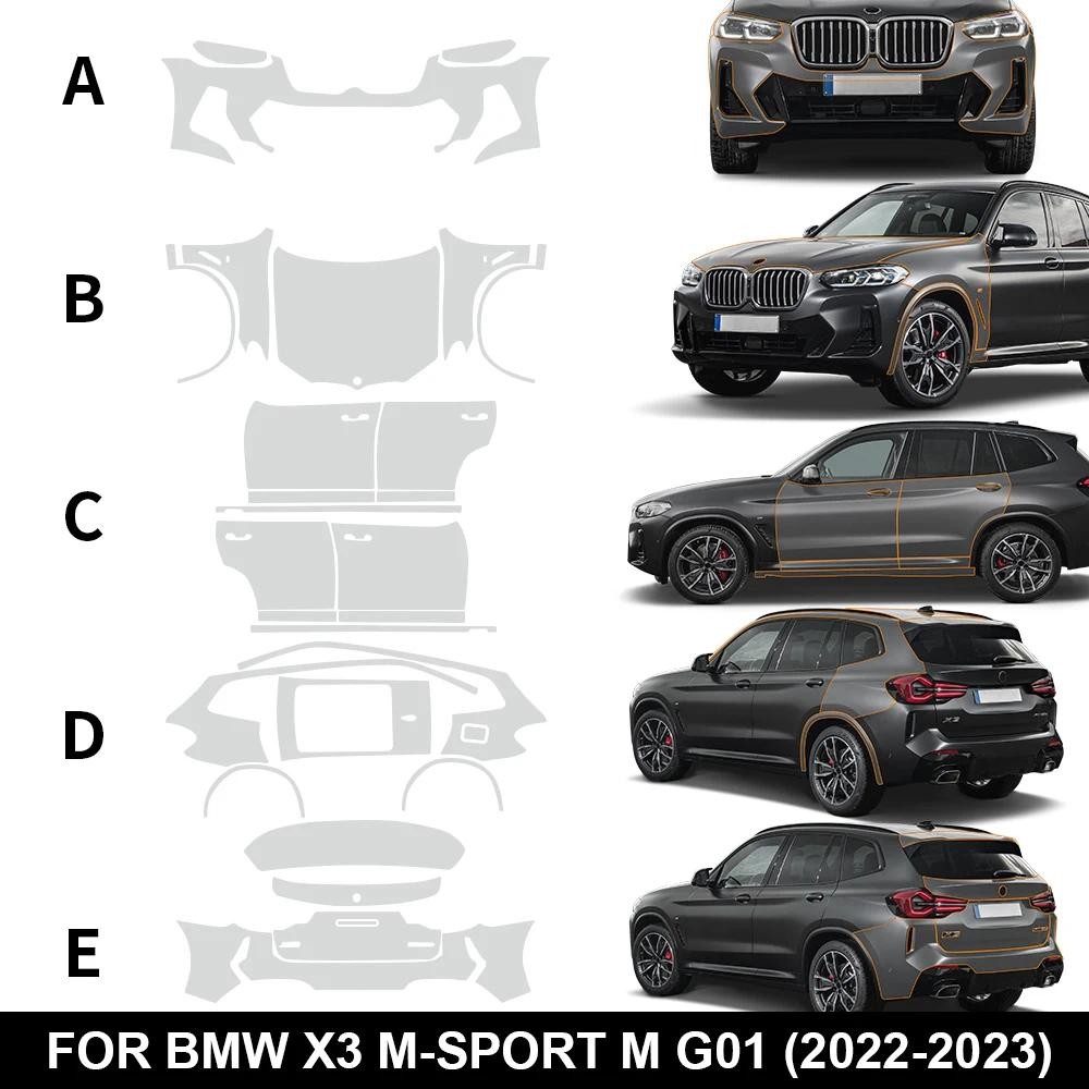AIRSPEED สําหรับ BMW X3 M-Sport M G01 2022-2023 Precut ฟิล์มป้องกันสี PPF Body Kit Clear 8.5Mil TPU 