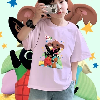 (จัดส่งตลอด 24 ชั่วโมง)KIDS TNASA แขนสั้น 'BING' t shirt แฟชั่น สไตล์เกาหลี เด็กผู้ชาย/girl โคตรนุ่ม