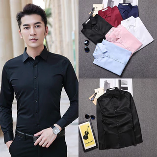 SHOES เสื้อเชิ้ต แขนยาว แต่งกระดุมหน้า ผู้ชาย รุ่น M021