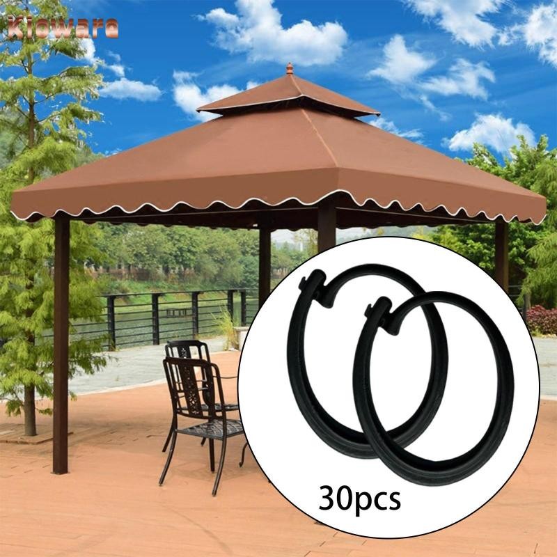 [โคลแวร์] Gazebo ผ้าม่านตะขอสีดํามืออาชีพเปลี่ยนติดตามตะขอ Gazebo อุปกรณ์เสริมสําหรับลานสวนตาข่ายหน้