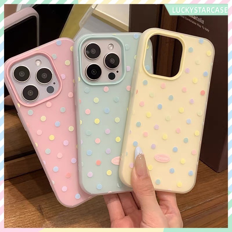 For iPhone 11ProMax 12Pro 13 14 15Pro Max 16Plus 13 11 16Pro เคส จุดสีเคสโทรศัพท์สําหรับ หญิงคนรักเพื่อนฝาครอบโทรศัพท์
