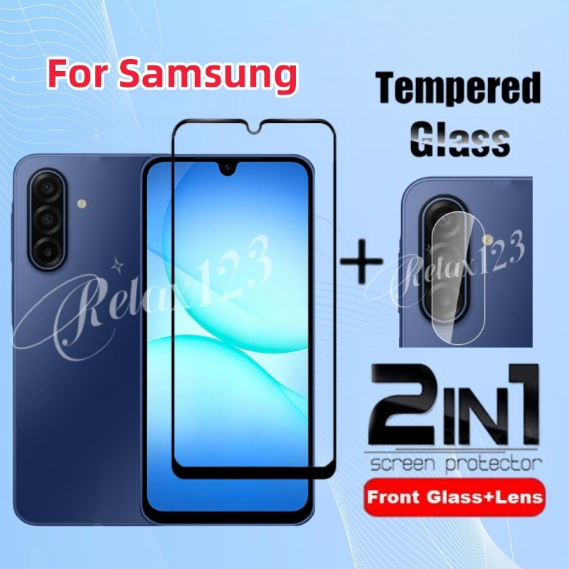 SAMSUNG สําหรับSamsung A17 5G 2025 2IN1 Full Screen ProtectorกระจกนิรภัยสําหรับSamsung Galaxy A07 A2