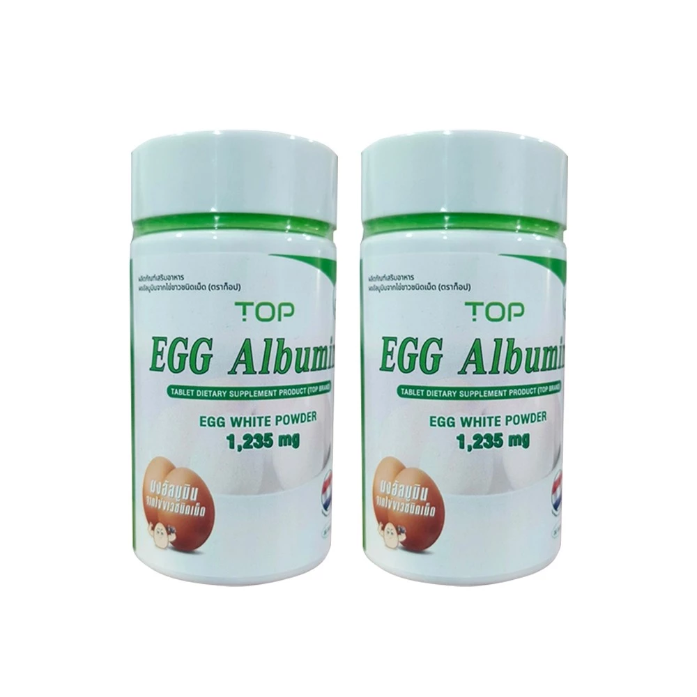 TOP EGG ALBUMIN ผงอัลบูมินจากไข่ขาวชนิดเม็ด (ขวด 30/60 เม็ด)