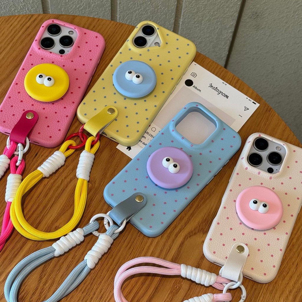 Dopamine Holder เหมาะสําหรับ iPhone 17Promax 17 Air 16Promax เคสโทรศัพท์หนัง Apple 15/14/13/12/11 Lanyard Soft Case