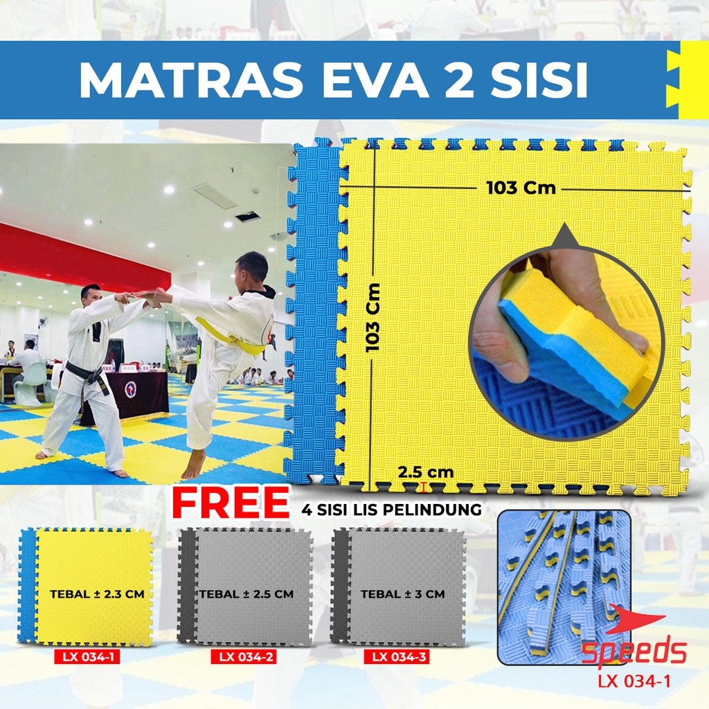 SPEEDS Evamat Mat Taekwondo ศิลปะการต่อสู้ Mat Puzzle Mat Eva ศิลปะการต่อสู้ Mat Arena Silat 034-1