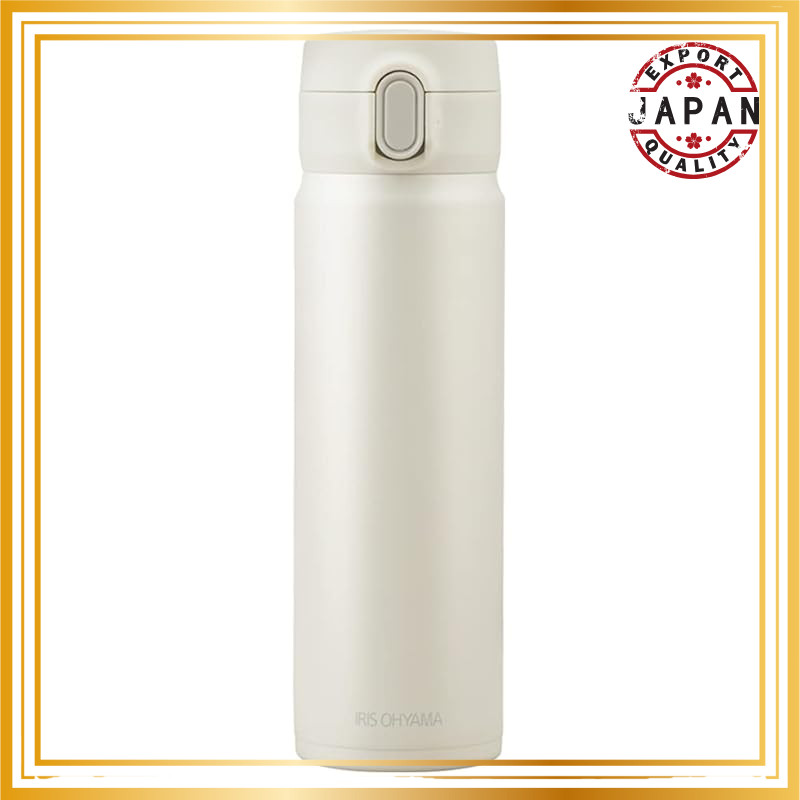 Iris Ohyama Water Bottle 500ml Vacuum Insulation Keeps for 6 Hours One-Handed Easy Drinking One-Touc