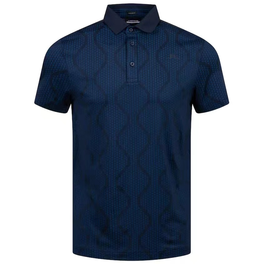เจ. Lindeberg Golf MatTOUR Logo Lapel Mens JL Golf Short Sleeve Shirt