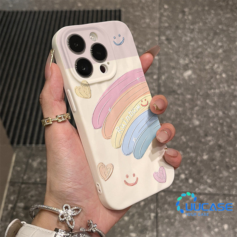 สําหรับiPhone 16Promaxเคสโทรศัพท์น่ารัก15Promax 16pro 16plus 16 soft Case 15pro 15 14 13 11 RainbowหญิงชายXsmax xr 7plus 8p 11pro 12 12 promax 13promax x anti Fallคู่ZZK