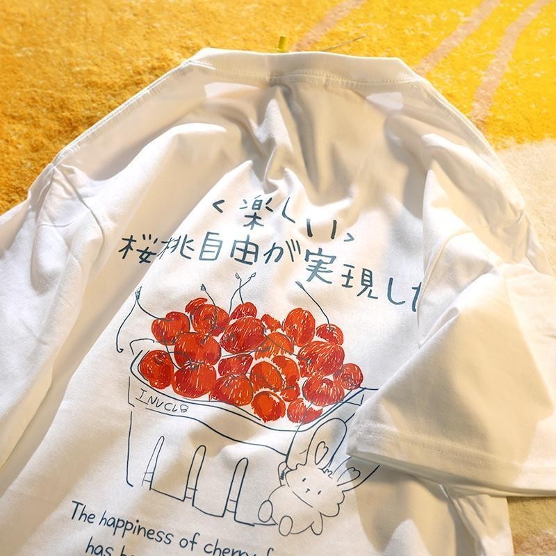 (จัดส่งตลอด 24 ชั่วโมง) FACAI ʕ•͡-•ʔ สตรีท oversize T-Shirt เสื้อผ้าวินเทจผู้หญิง เสื้อยืดพิมพ์ลายวัยรุ่นแฟชั่น