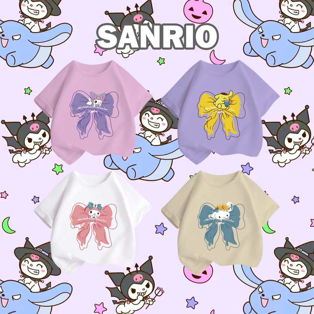 TrendSir พร้อมส่ง เสื้อโอเวอร์ไซส์ เสื้อยืดนิ่ม Sanrio คอกลม 100% Cotton 5สี 100-140