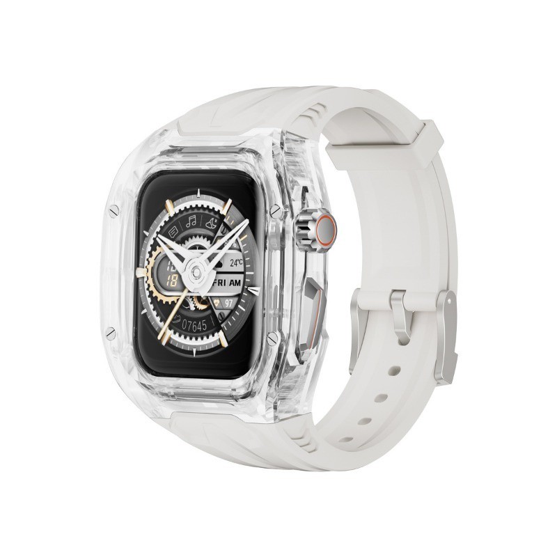 สายนาฬิกาซิลิโคนดัดแปลง 49 มม. 9 8 7 6 5 4 se เหมาะสําหรับ Ap ple นาฬิกาโปร่งใส one-piece A pple สายนาฬิกา 44 มม. 45 มม.