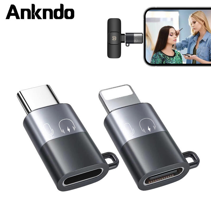 Ankndo OTG type c ถึง Lightning อะแดปเตอร์สําหรับ iPhon Lightning ชาย usb c หญิง type c อะแดปเตอร์สําหรับหูฟัง usb แฟลชไดรฟ์ OTG
