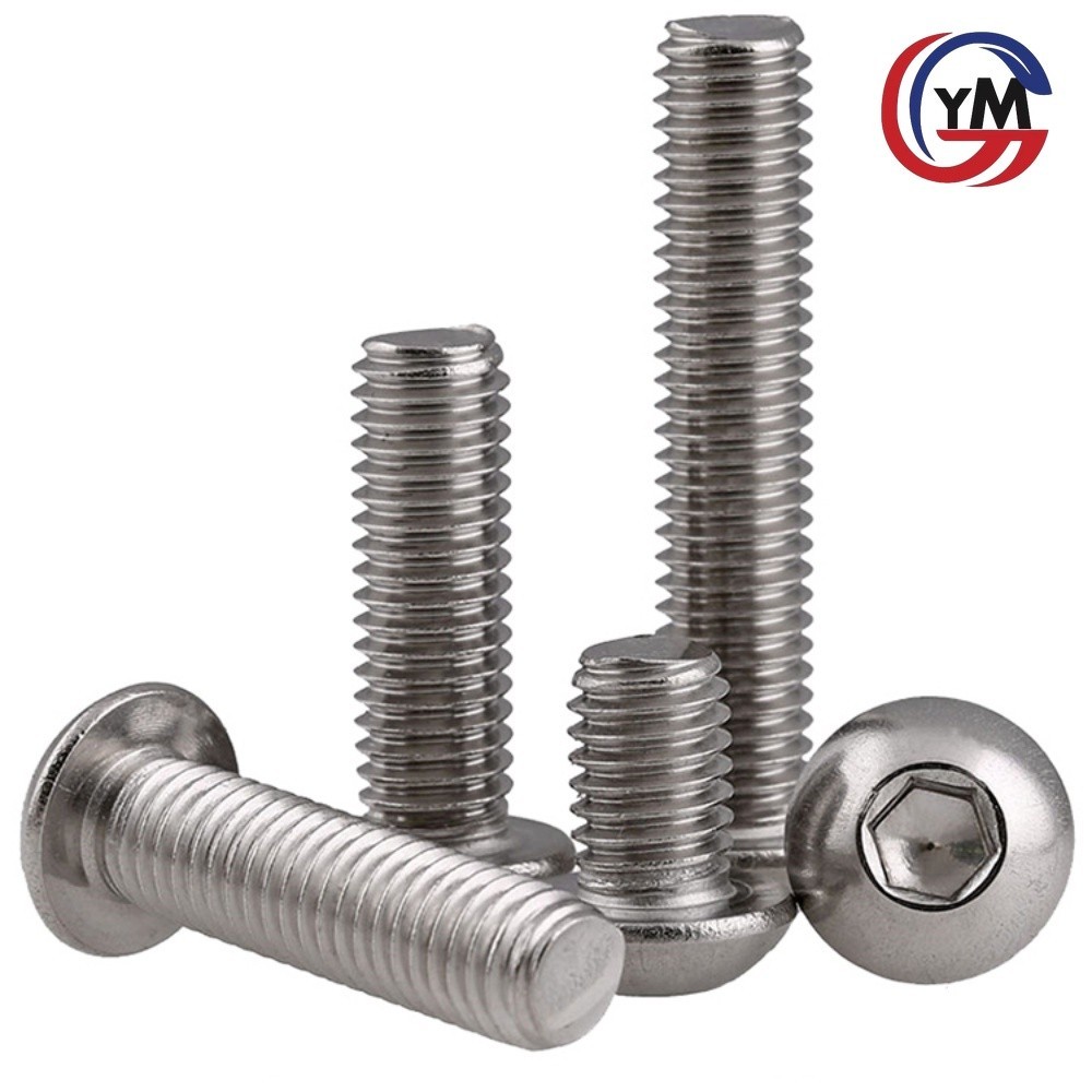 [จัดส่งด่วน 1] น็อต สกรู หัวจมกลม สแตนเลส 304 เกลียวมิล หยาบ M5/M6 / Button Head Hexagon Socket Machine Screw SUS304