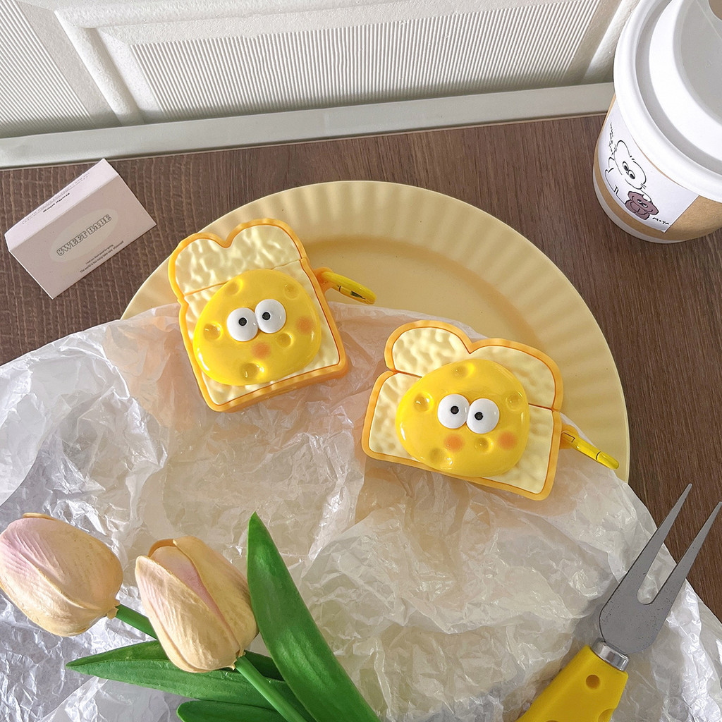 ใช้ได้กับ: Realme Buds T310 เคส Case สําหรับ เคสหูฟัง ขนมปังชีสเทียมน่ารัก