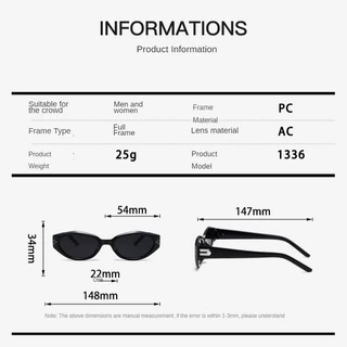 สินค้าพร้อมCOD (San9)2024 แว่นกันแดดผู้หญิง New Fashion Retro Cat Eye พร้อมป้องกันรังสียูวี