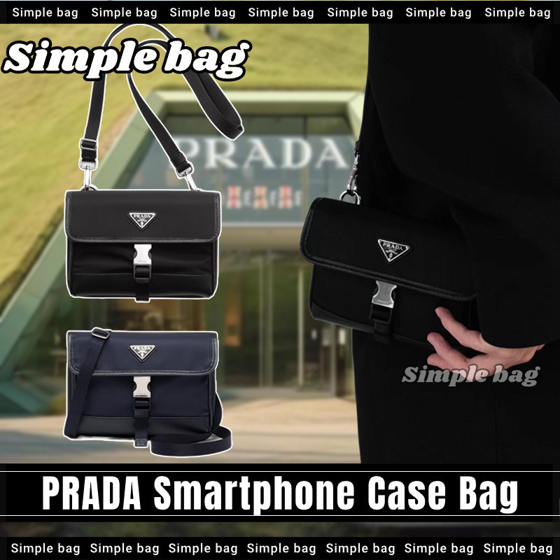 Prada PRADA smartphone case กระเป๋าสะพายไหล่ เคสหนังสมาร์ทโฟน กระเป๋าสะพายไหล่เดี่ยว #Simple กระเป๋า