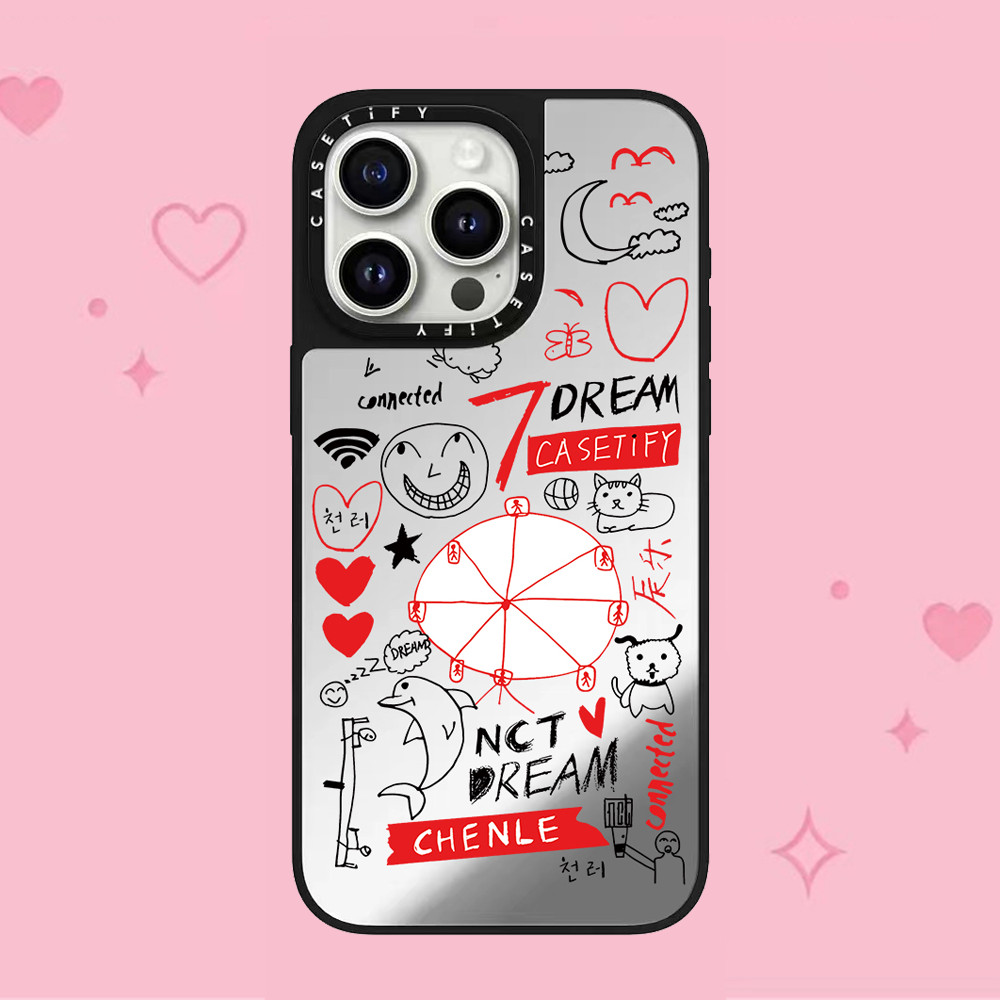 สีแดงgraffitiกระจกปกป้องเคสโทรศัพท์สําหรับiphone 15 ProMax 15Pro 15 14 13 12 11 Pro Maxกรณีห่อกันกระแทกMatte Frostedด้านหลังปกแข็ง