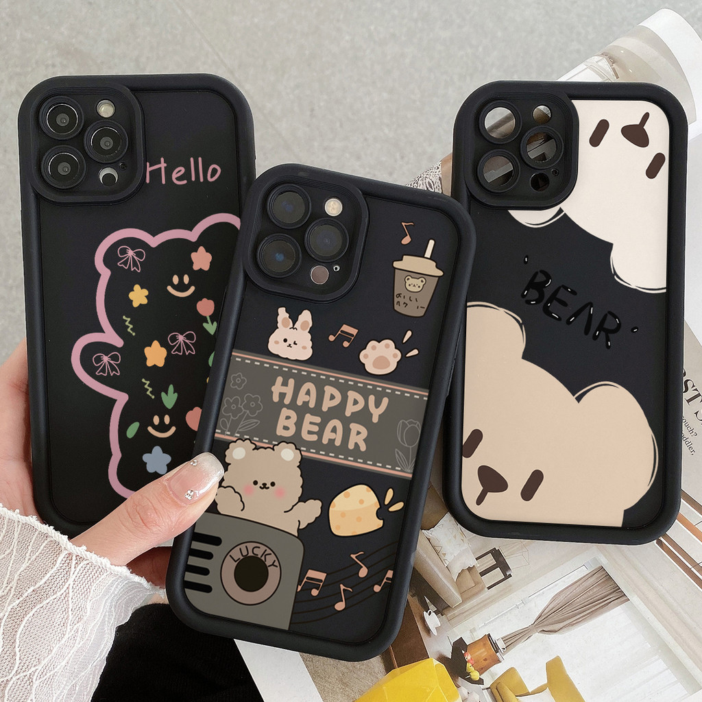 น้องหมีน่ารัก เคสไอโฟน กันกระแทก สําหรับ เคสไอโฟน11 เคส IPhone 11 12 13 14 15 PRO MAX 6 7 6S 8 14 15 Plus XR Case IPhone